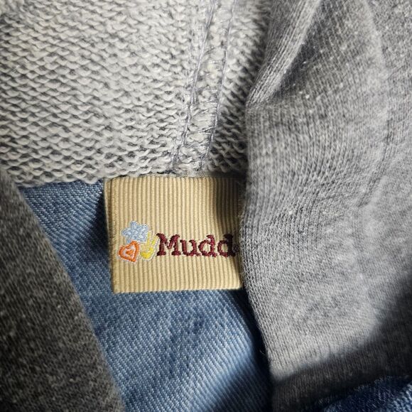 MUDD Girls Jean Jacket with Gray Long Sleeves and Hoodie Girls Size 14 - Picture 3 of 9